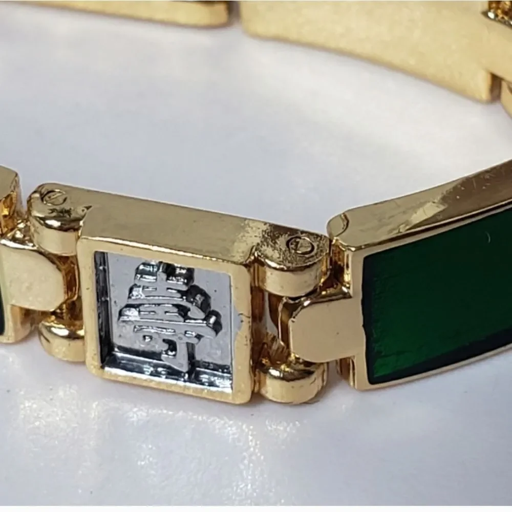 ASIAN Enameled Link Bracelet Chinese Jewelry - Picture 6 of 8